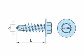 DRILLER® stitching screws for steel sheets overlapping, AISI 304-TS stainless steel