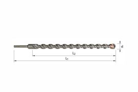 SDS-PLUS hammer drill bits, two cutting edges