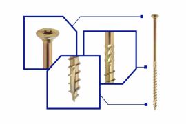 Woodpicker™ carpentry screws for structural connections of wooden elements, flat countersunk head