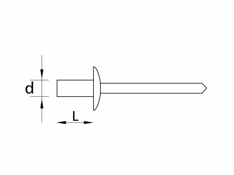 Closed end aluminium-steel blind rivets