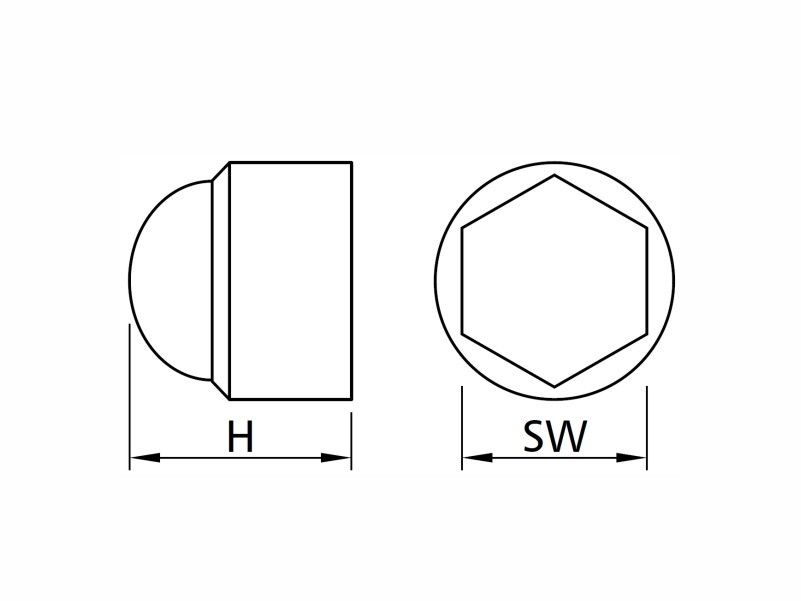 Plastic cover caps for hexagon bolt nuts